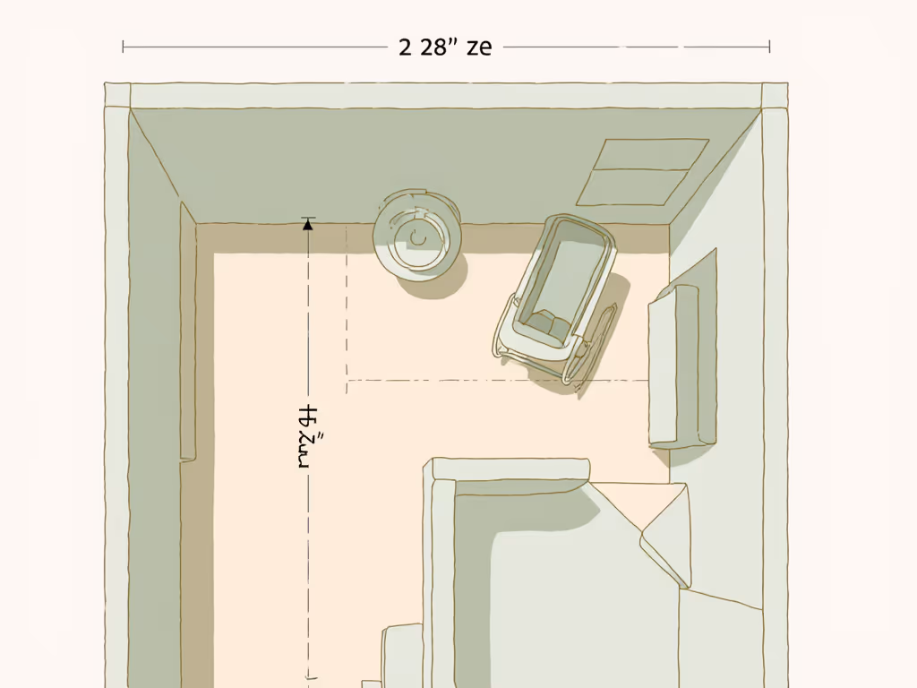 visualization of bouncer vs rocker spatial requirements in small apartment layout