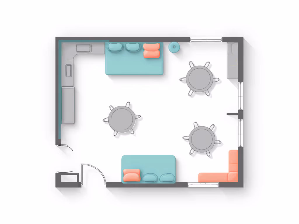 bouncer footprint comparison on apartment floor plan